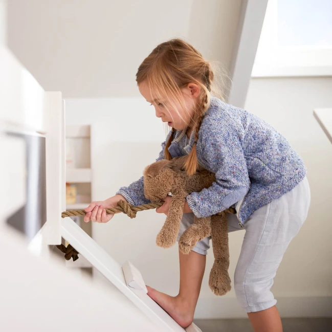 Lifetime running plank with rope for bunk bed whitewash