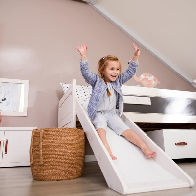 Lifetime bunk bed Climb & Slide with Deluxe Slatted Frame Whitewash
