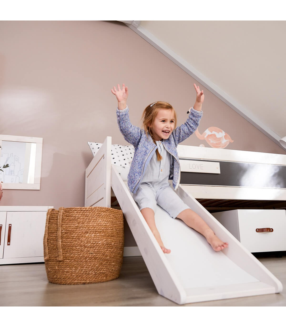 Lifetime Kojenbett Climb & Slide mit Lattenrost Whitewash Deluxe