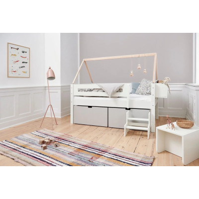 Manis-h Kinderbett NANNA mit 3 Schubläden 90 x 200 cm Snow white