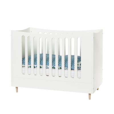 Manis-h cot with height-adjustable floor Snow white