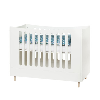 Manis-h cot with height-adjustable floor Snow white