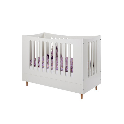 Manis-h baby cot with open gable snow white