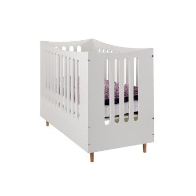 Manis-h baby cot with open gable snow white