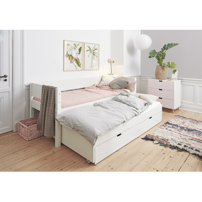 Manis-h pull-out bed with slatted frame Snow white
