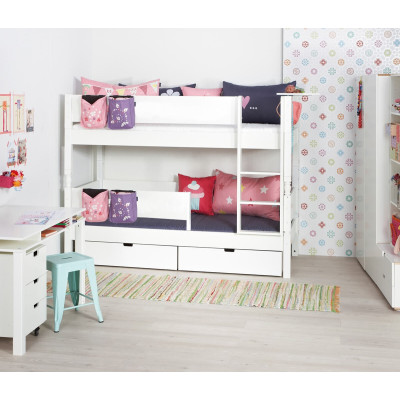 Manis-h Kinderbett HODER mit Bettkasten 90 x 200 cm Snow white