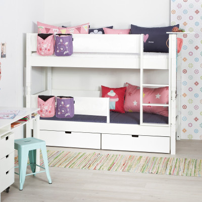 Manis-h Kinderbett HODER mit Bettkasten 90 x 200 cm Snow white