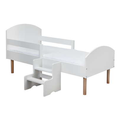 Manis-h Junior Retro Bed with Beech Legs Snow white