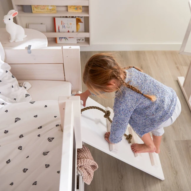 Letto a castello Lifetime Climb & Slide con telaio a doghe Deluxe Wild Land bianco