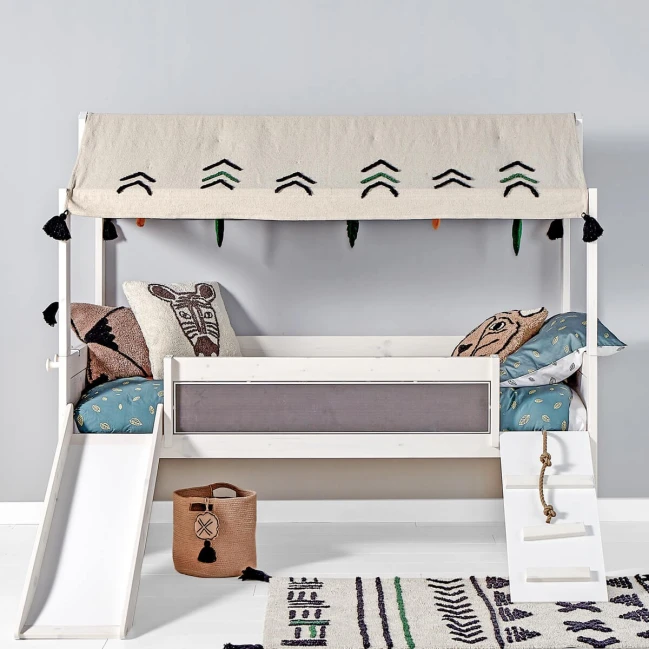 Lit superposé Lifetime Climb & Slide avec cadre à lattes de luxe Wild Land blanc