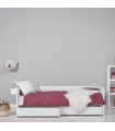 Lit de base Lifetime combi 1- 120x200 cm avec boîte de lit et cadre à lattes de luxe blanc