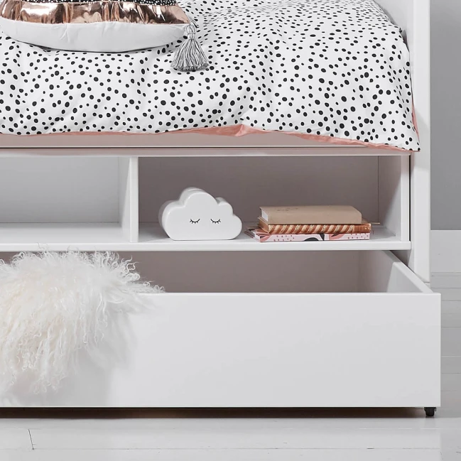 Lifetime Kojenbett Kombi 2 mit Rollboden und zwei Schubladen weiss