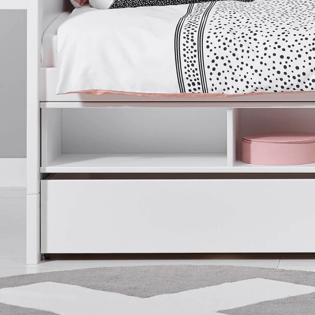 Letto a castello Lifetime Kombi 2 con pavimento a rulli e due cassetti bianco