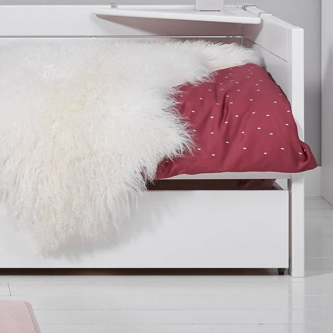 Letto base Lifetime 90x200 cm con grande scatola da letto e telaio a doghe a rullo bianco