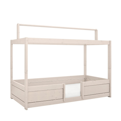 Lifetime 4 en 1 lit Combi 1 Dino avec toit en tissu et sommier Whitewash