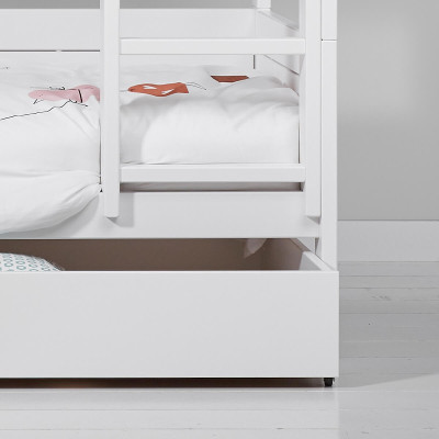 Letto a castello Lifetime Kombi 1 con pavimento a rulli e due cassetti Bianco