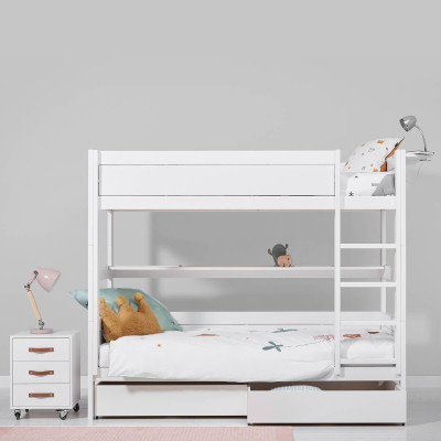 Lifetime bunk bed Kombi 1 with roller floor and two drawers White