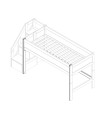 Lifetime parts for half-height bed with entry at the head end whitewash