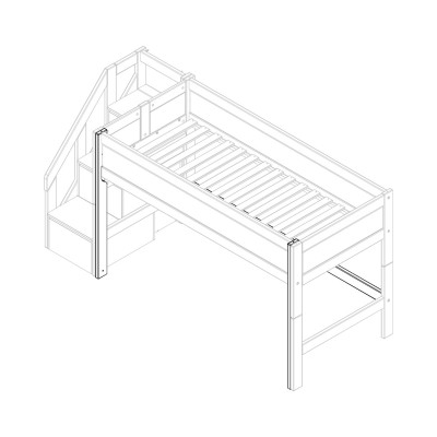 Lifetime Teile für halbhohes Bett mit Einstieg am Kopfende weiss