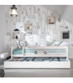 Lifetime 120x200 Bed Road Trip Race whitewash, combi de luxe à lattes complet