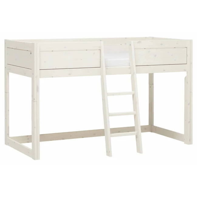 Letto a baldacchino Lifetime 4 in 1 con velo Peach, 90x200 cm, incl. rete a doghe deluxe, bianco