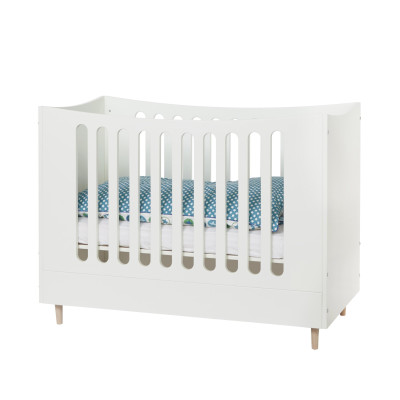 Manis-h cot with height-adjustable floor 93 cm x 144 cm Snow white