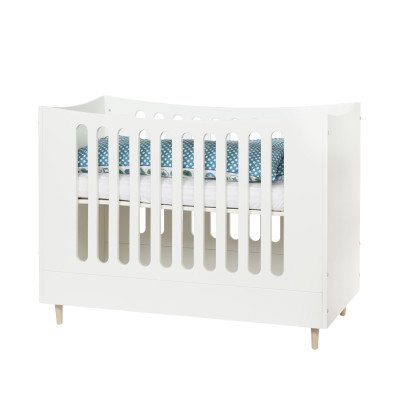 Manis-h cot with height-adjustable floor 93 cm x 144 cm Snow white