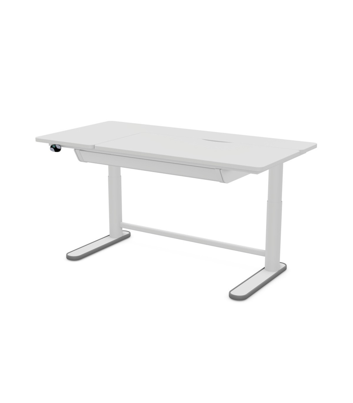 Scrivania Workstation a L con gambe metalliche a forma di T rovesciata -  cm. 160/120x80/60x72h 