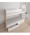 Manis-h bunk bed HODER with slatted frame 159x210x104 cm Snow white with drawers