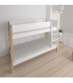 Manis-h bunk bed HODER with slatted frame 159x210x104 cm Snow white with beech post