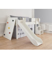 Manis-h cot LOKE 90 x 200 cm with climbing wall and stairs Snow white
