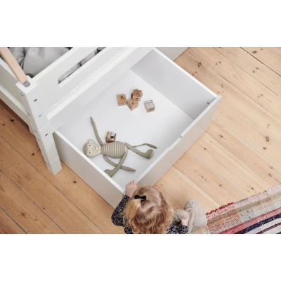 Manis-h cot NANNA with 3x Silver drawers 120 x 200 cm Snow white