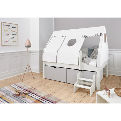 Manis-h Kinderbett NANNA mit 3x Silver Schubläden 120 x 200 cm Snow white