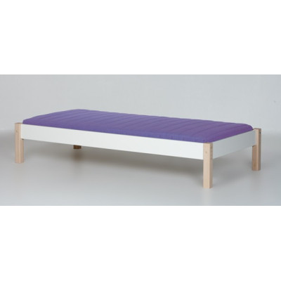 Manis-h cot 90 x 200 cm without slatted frame Snow white with beech post