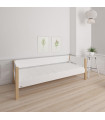 Manis-h Tor Einzelbett 90x200 cm Snow white mit Buche Pfosten