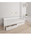 Manis-h SIF Kinderbett 90x200 cm mit Absturzsicherung und 2 Schubladen Snow white