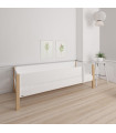 Manis-h ODIN Kinderbett 90x200 cm mit Absturzsicherung Snow white und Buche Pfosten