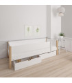 Manis-h Kinderbett MIMER 90 x 200 cm Snow white mit Buche Pfosten