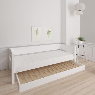 Manis-h cot LIV 90 x 200 cm with pull-out bed Snow white