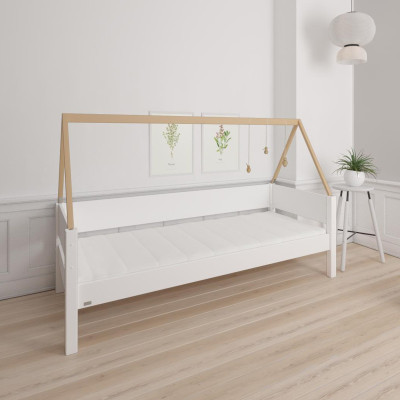 Manis-h cot SAGA 90 x 200 cm with beech wood frame Snow white