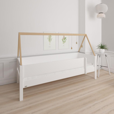 Manis-h cot FULLA 90 x 200 cm with beech wood frame Snow white