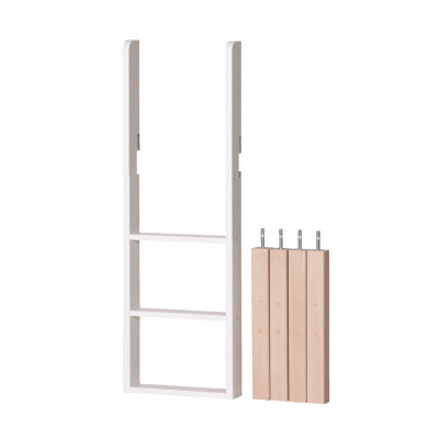 Manis-h posts for half loft bed and bunk bed incl. straight ladder Snow white with beech post