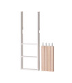 Manis-h posts for half loft bed and bunk bed incl. straight ladder Snow white with beech post