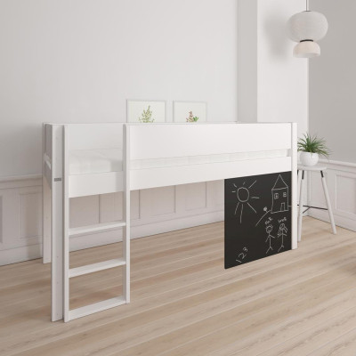 Manis-h Halbhohes Kinderbett DEA 90 x 200 cm, mit Spieltafel Snow white