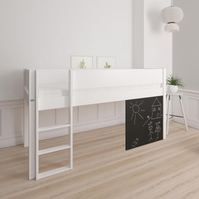 Manis-h Half-height cot DEA 90 x 200 cm, with play board Snow white