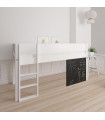 Manis-h Half-height cot DEA 90 x 200 cm, with play board Snow white