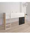 Manis-h Half-height cot DEA 90 x 200 cm, with play board Snow white with beech post