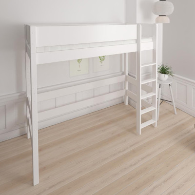 Manis-h loft bed GEFION 90 x 200 cm, with slatted frame Snow white