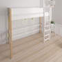 Manis-h Hochbett GEFION 90 x 200 cm, mit Lattenrost Snow white mit Buche Pfosten