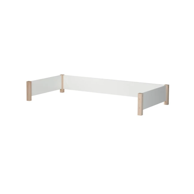 Manis-h Rear fall protection + head and footboard 120 cm x 200 cm Snow White with beech post